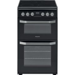 Hotpoint HD5V93CCB/UK Electric Freestanding 50cm Double Cooker - Black