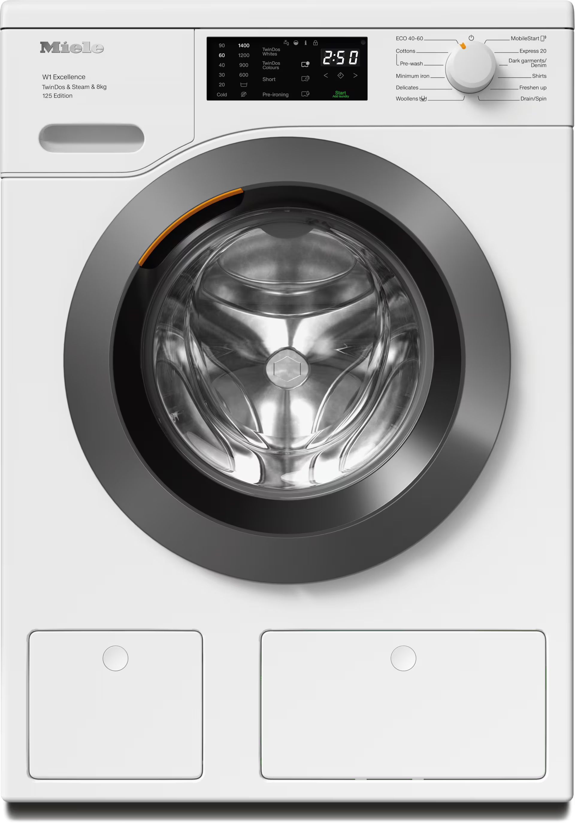 Miele WEB685WCS 12518650 Freestanding 8Kg 1400 Spin Washing Machine - Chrome